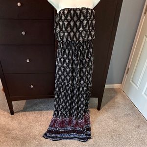 Socialite Printed Strapless Maxi Dress Size Medium EUC